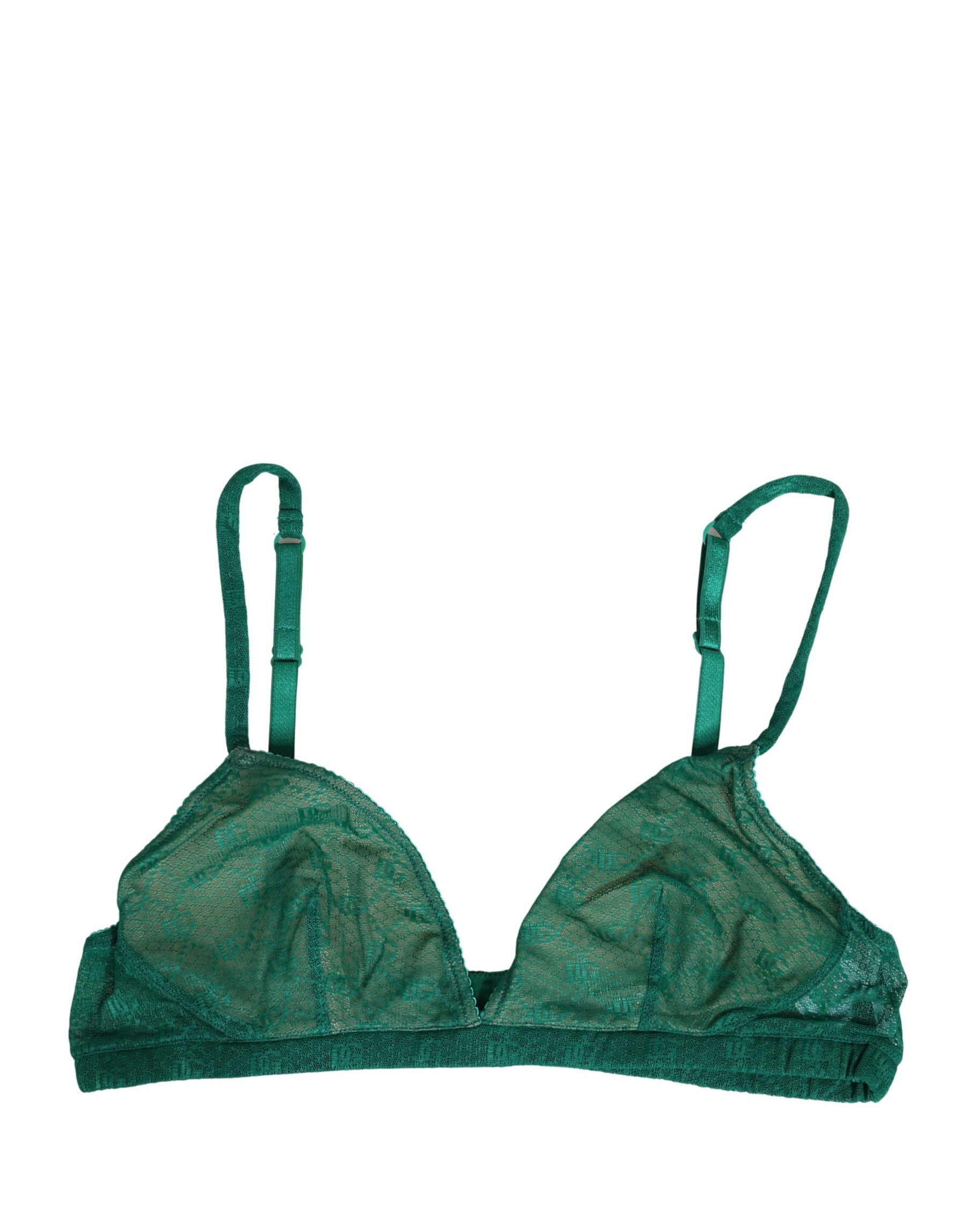 Dolce & Gabbana Green Nylon Stretch Soft Cup Brassiere Underwear | Regal Royce