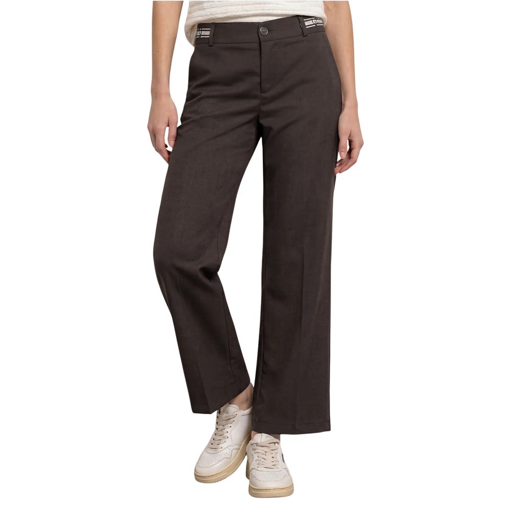 Street One Brown Viscose Casual Pants | Regal Royce