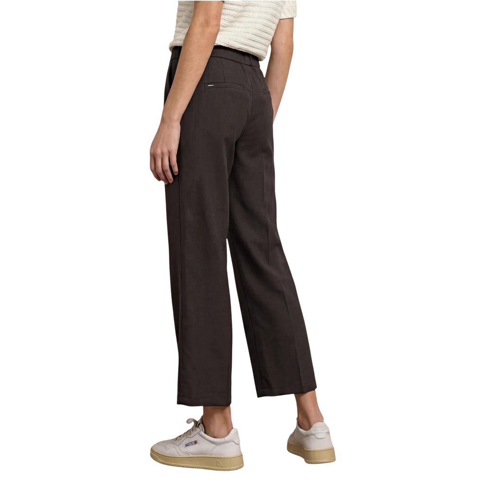 Street One Brown Viscose Casual Pants | Regal Royce