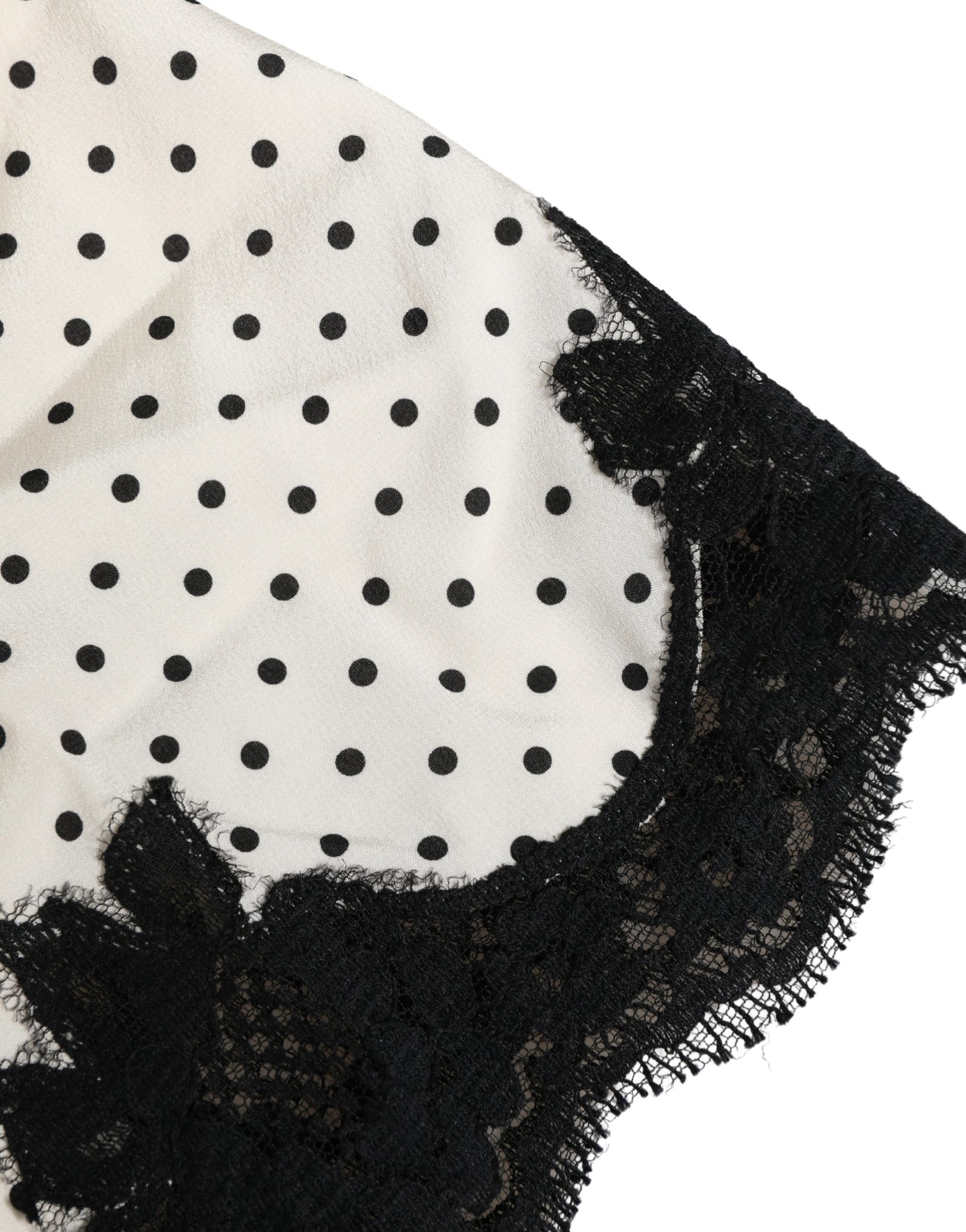 Dolce & Gabbana White Polka Dot Lace-Trimmed Camisole Top Underwear | Regal Royce
