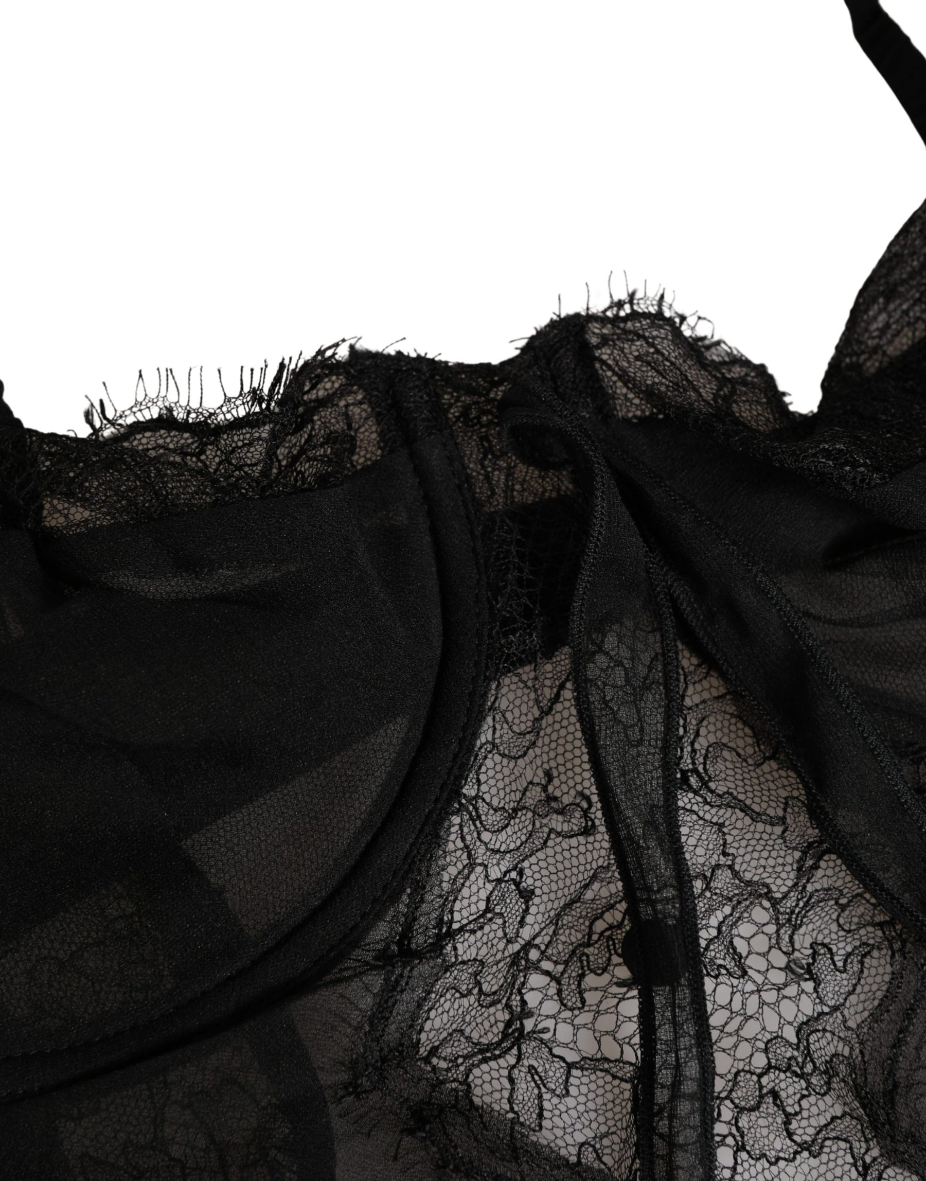 Dolce & Gabbana Black Silk Lace Lingerie Chemise Top Underwear | Regal Royce