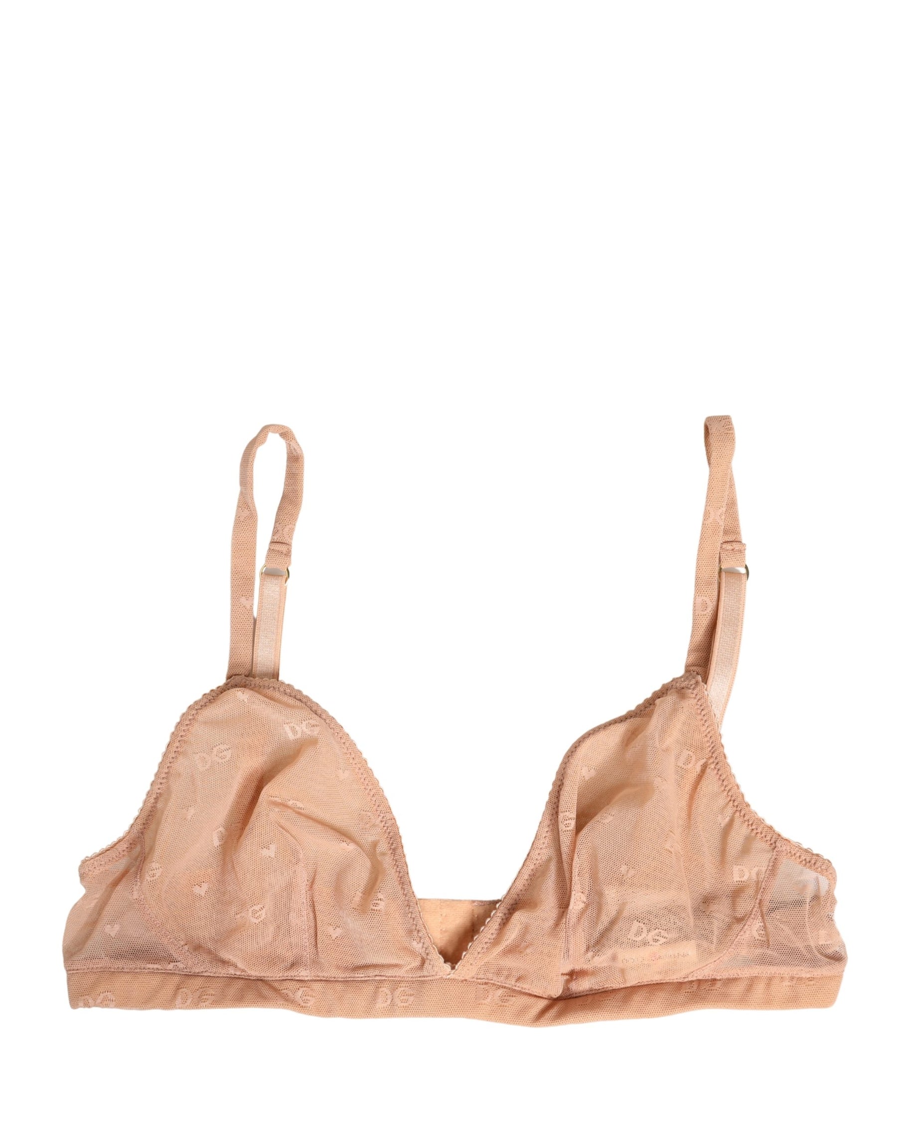 Dolce & Gabbana Beige Nylon Stretch Soft Cup Brassiere Underwear | Regal Royce