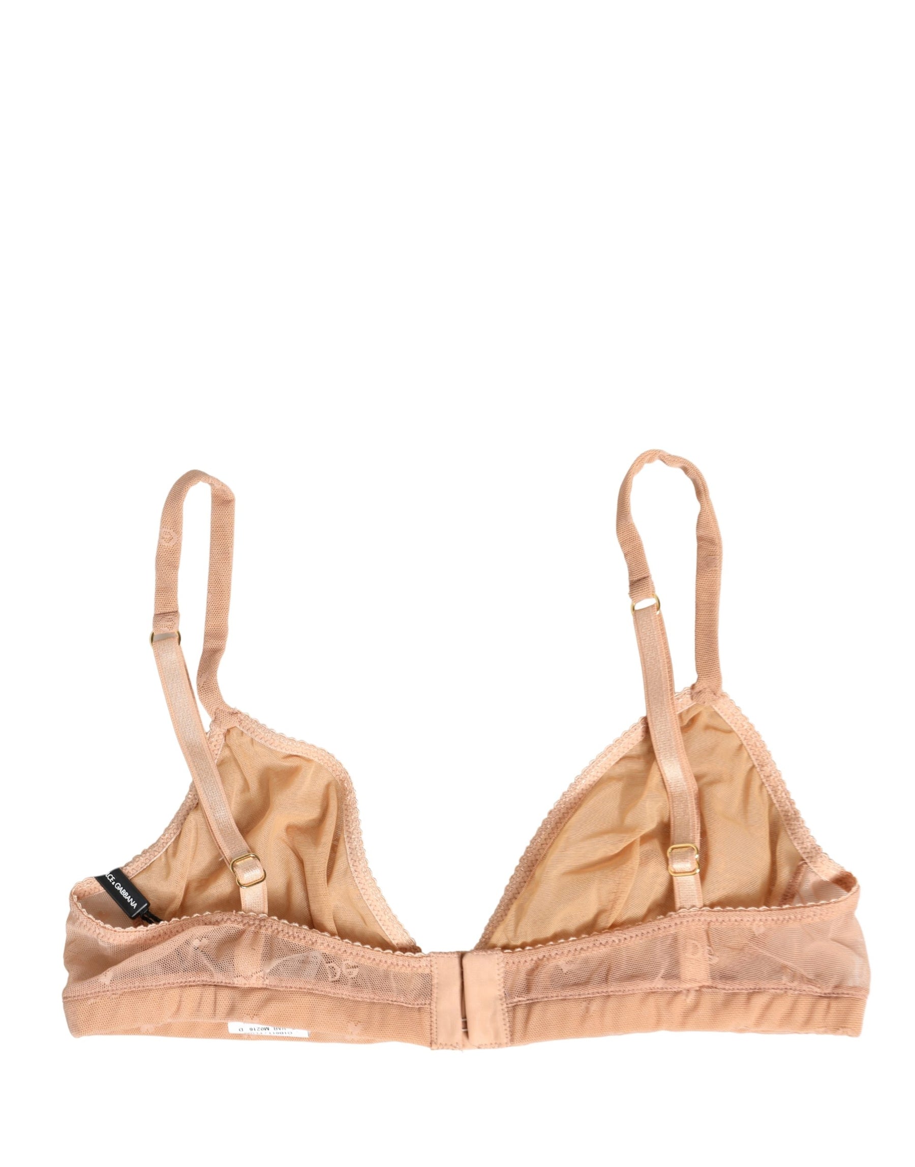 Dolce & Gabbana Beige Nylon Stretch Soft Cup Brassiere Underwear | Regal Royce