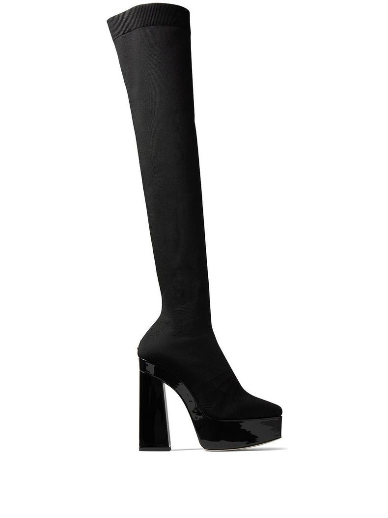 Jimmy Choo Black Fabric Over The Knee | Regal Royce