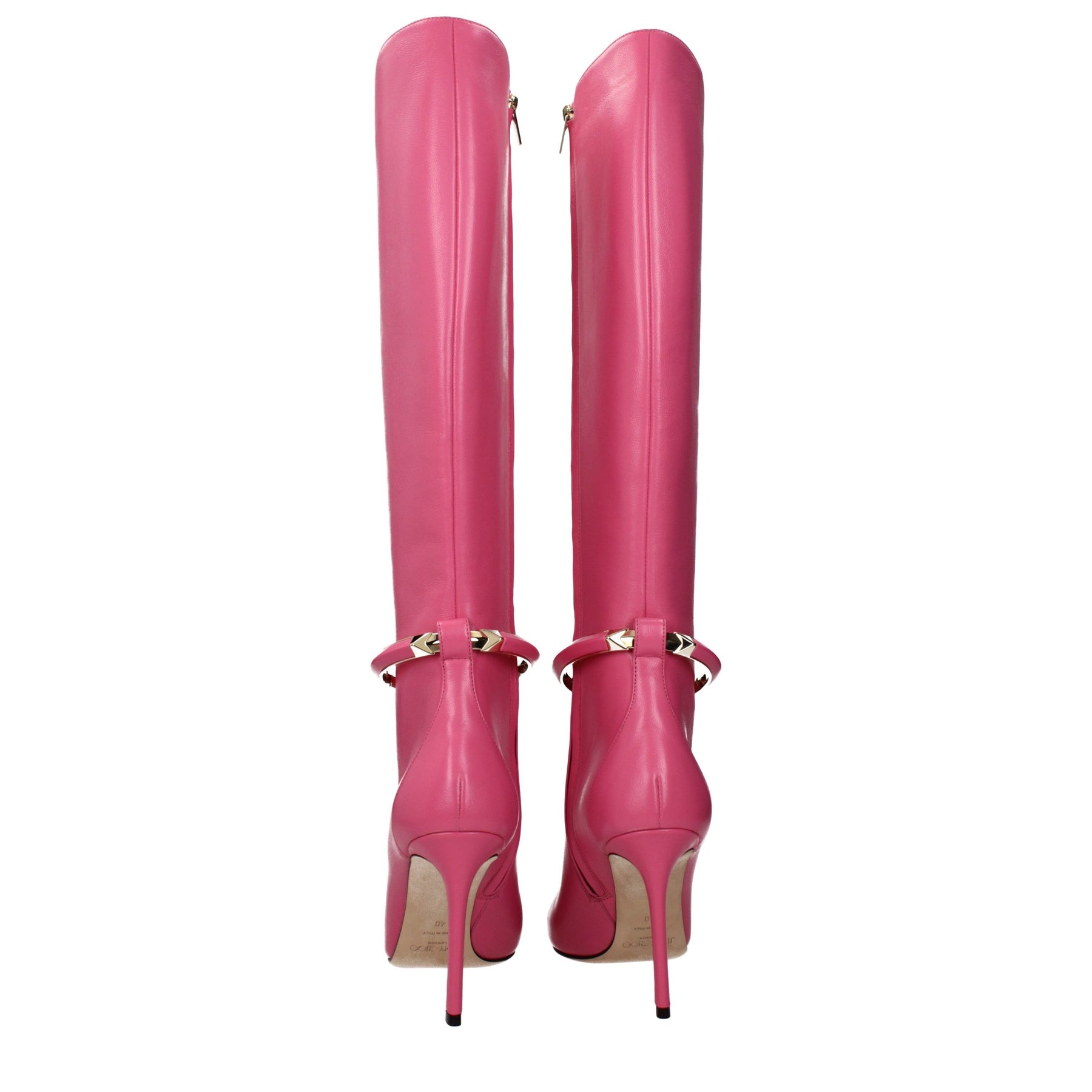 Jimmy Choo Pink Leather High Heel Boots | Regal Royce