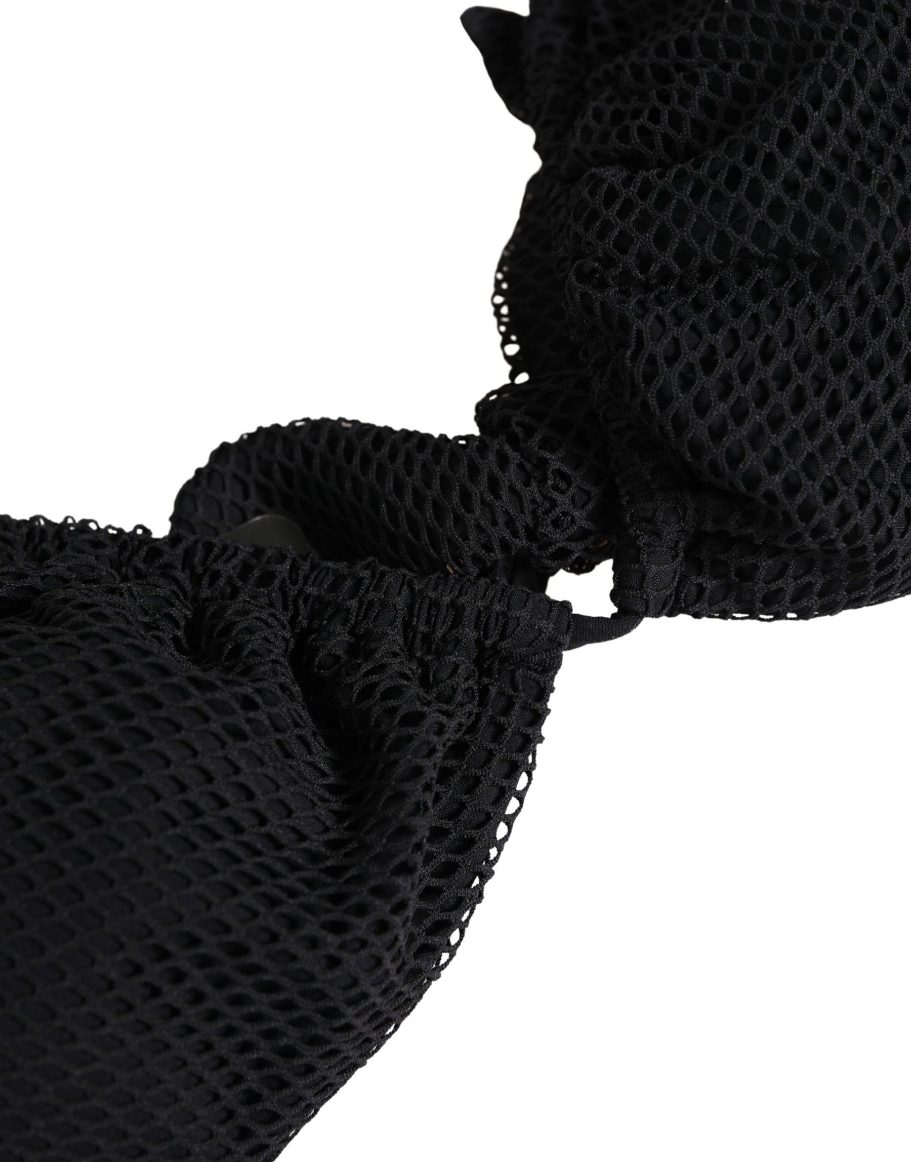 Dolce & Gabbana Black Padded Triangle Halter Bikini Top Swimwear | Regal Royce
