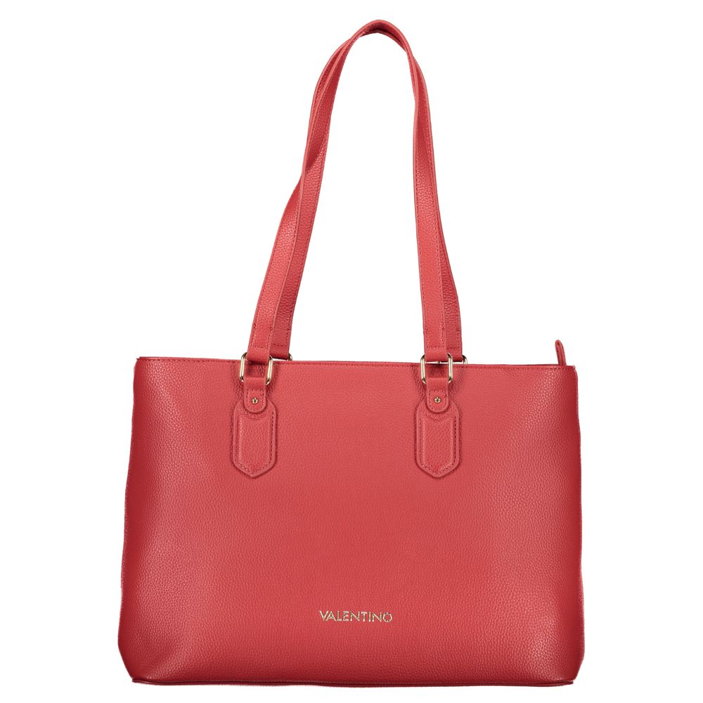 Mario Valentino Rosso Polyurethane Women's Bag With Zip Closure And Compartments | Regal Royce