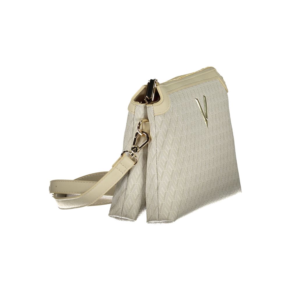 Mario Valentino Beige Polyurethane Women's Bag with Adjustable Shoulder Strap | Regal Royce