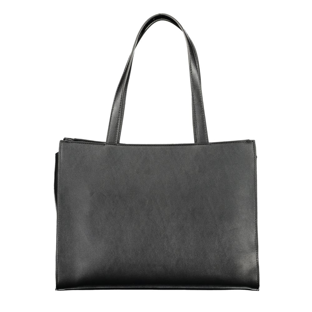 Mario Valentino Nero Polyurethane Women's Bag With Multiple Compartments | Regal Royce