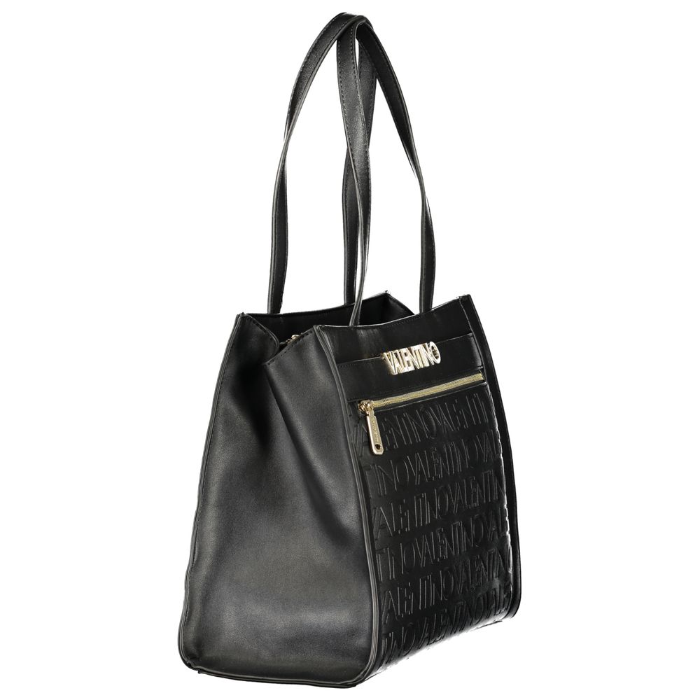 Mario Valentino Nero Polyurethane Women's Bag With Multiple Compartments | Regal Royce