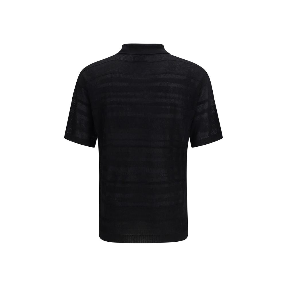 Laneus Black Cotton Polo Shirt | Regal Royce