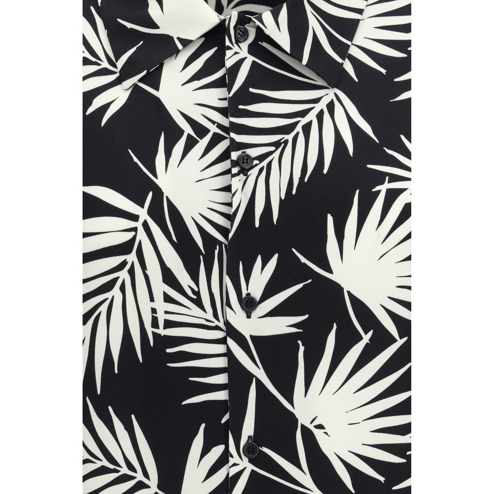Laneus Black Viscose Pattern Shirt | Regal Royce