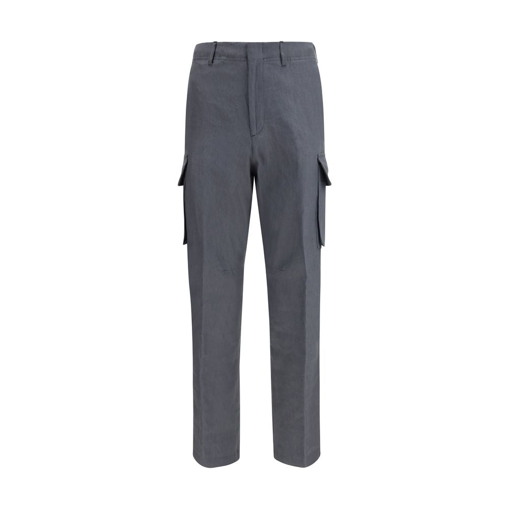 Lardini Gray Linen Cargo Pants | Regal Royce