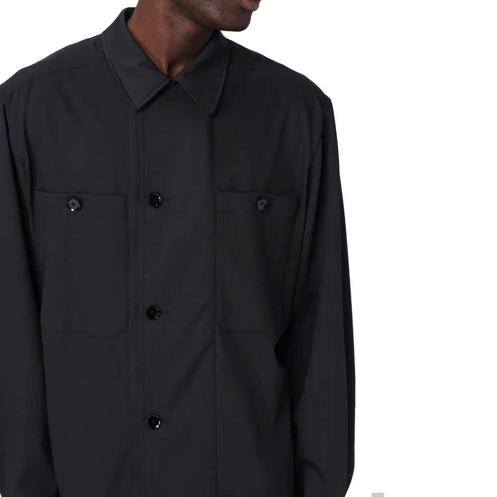 Lemaire Black Virgin Wool Coat | Regal Royce