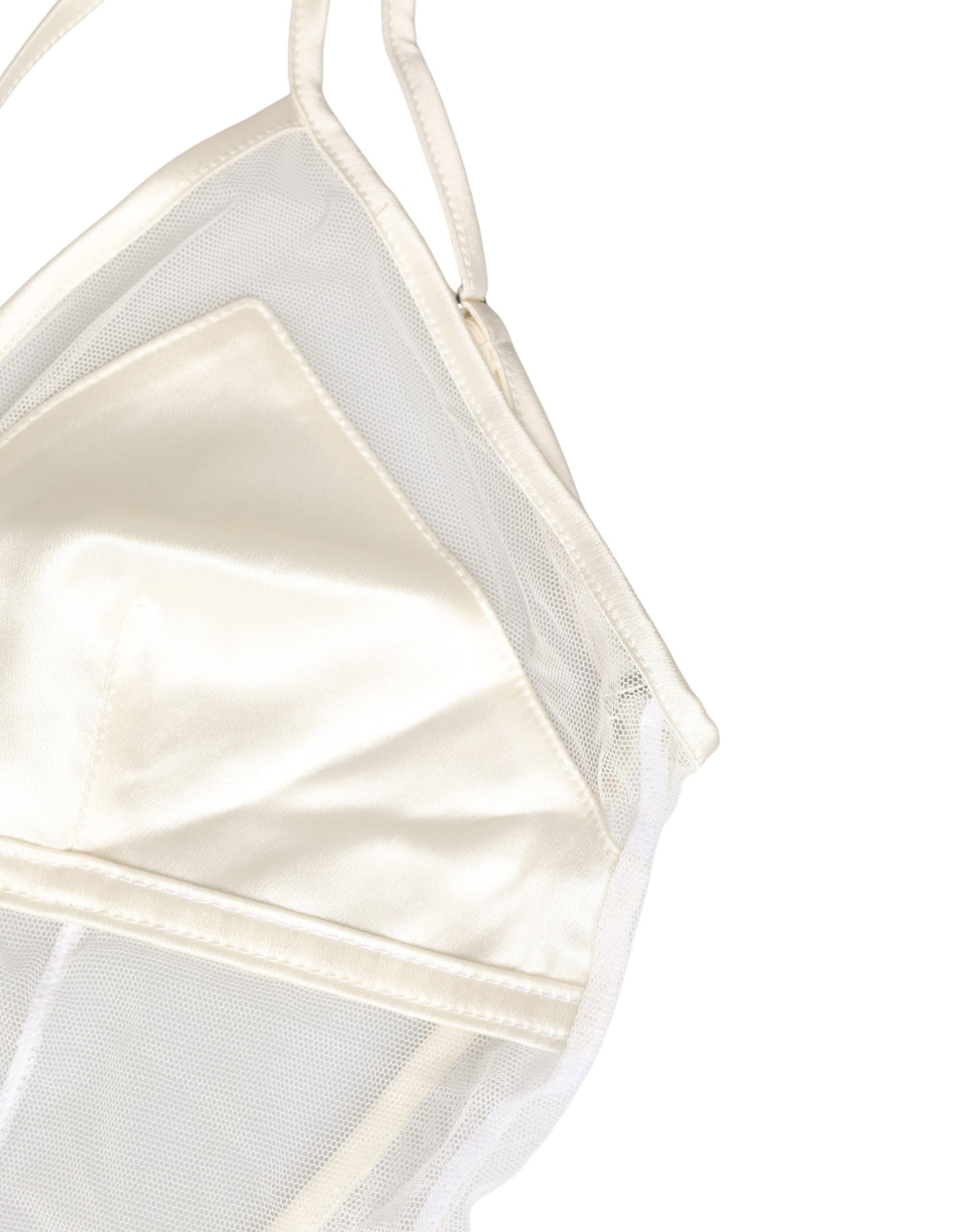 Dolce & Gabbana White Sheer Nylon Bodysuit Halterneck Underwear | Regal Royce