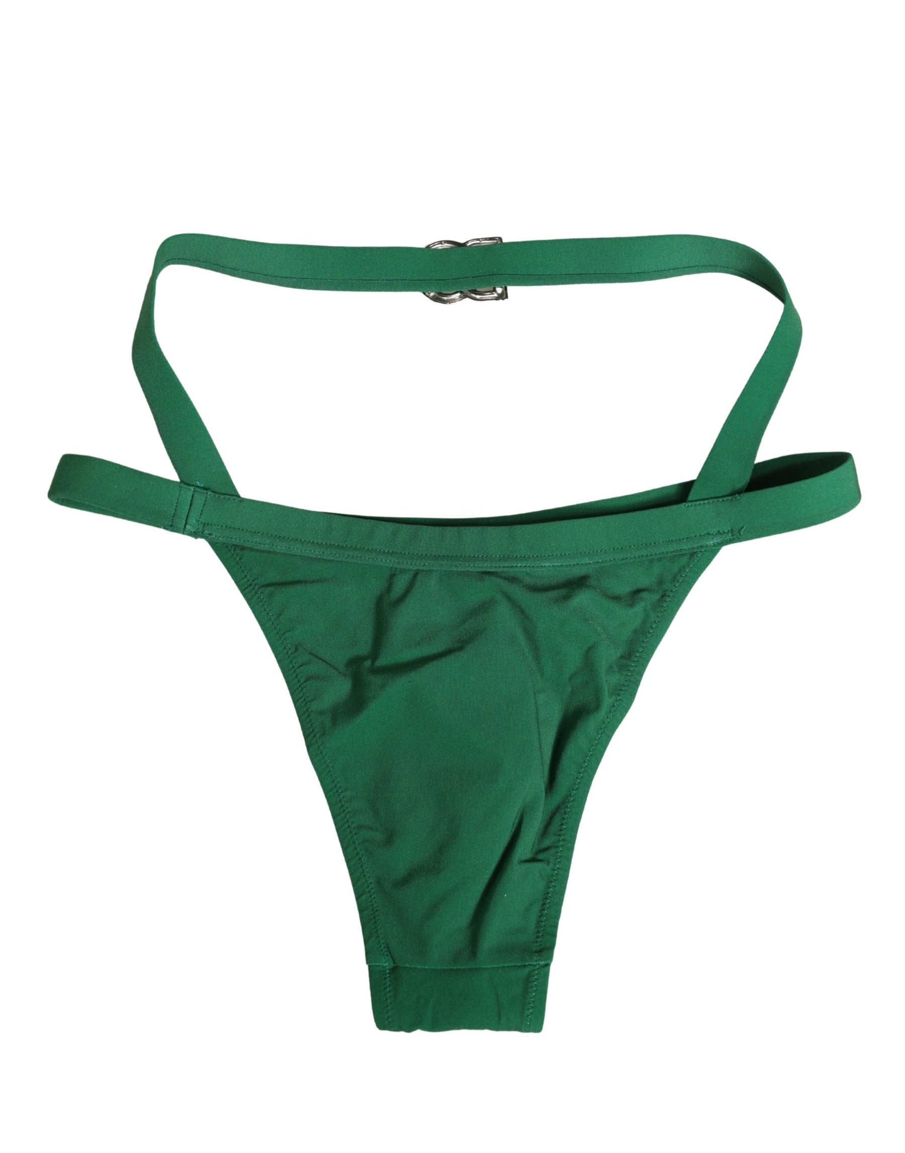 Dolce & Gabbana Green Logo Plaque Nylon Brief Panty Underwear | Regal Royce