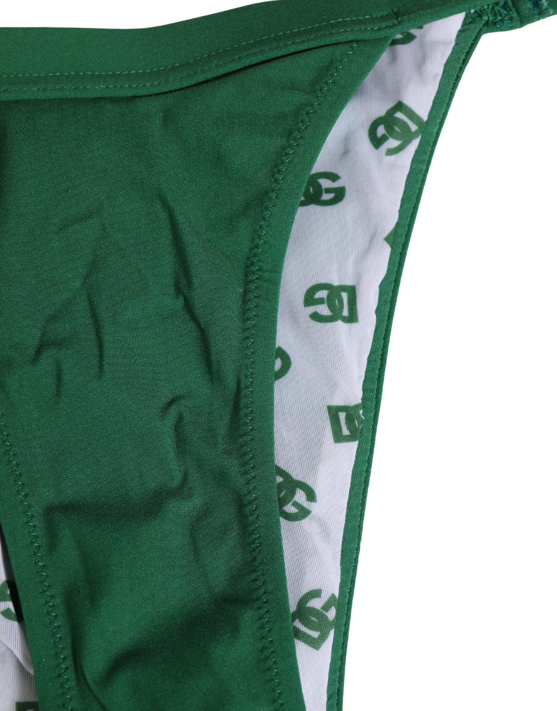 Dolce & Gabbana Green Logo Plaque Nylon Brief Panty Underwear | Regal Royce