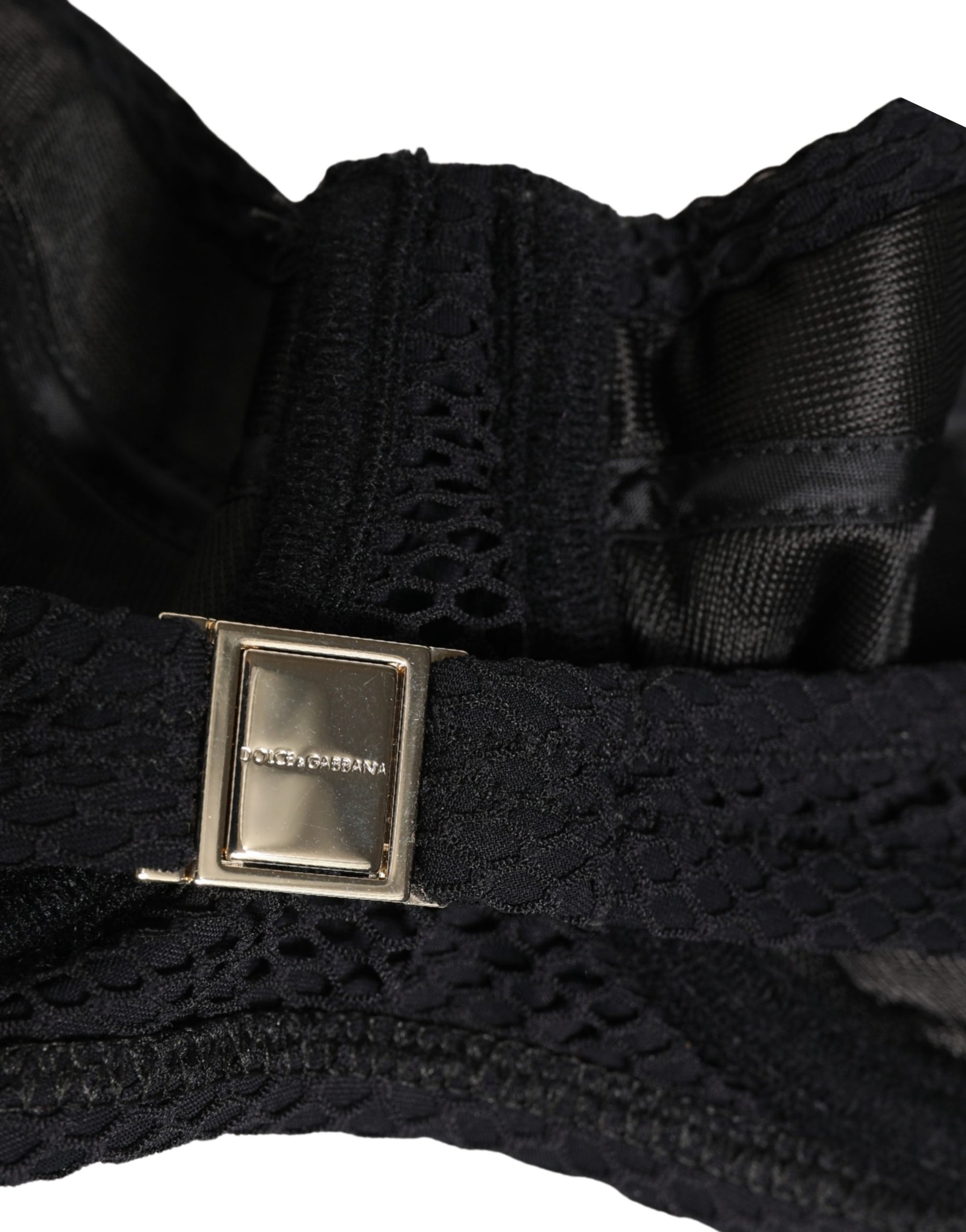 Dolce & Gabbana Black Nylon Padded Balconnet Brassiere Underwear | Regal Royce