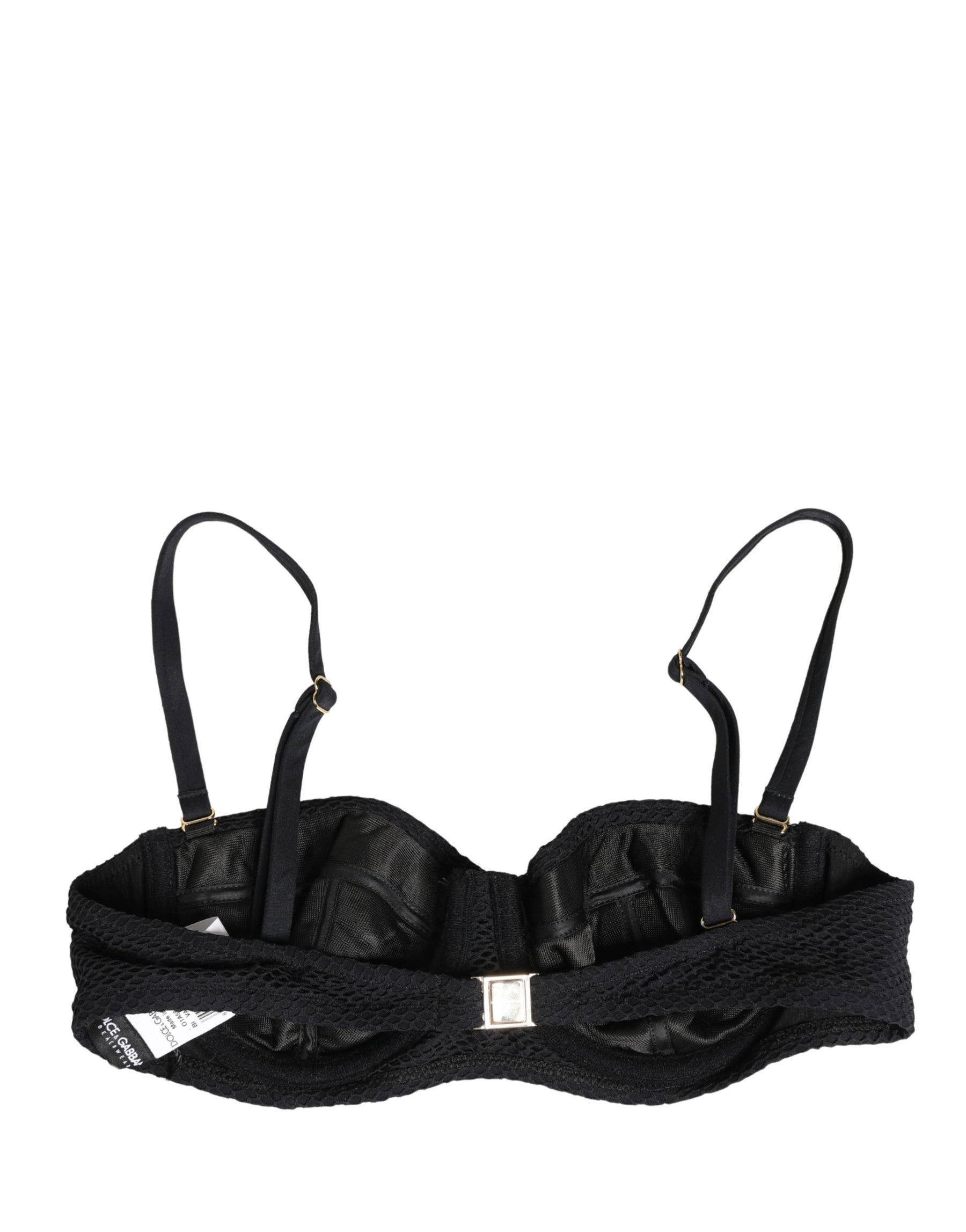 Dolce & Gabbana Black Nylon Padded Balconnet Brassiere Underwear | Regal Royce