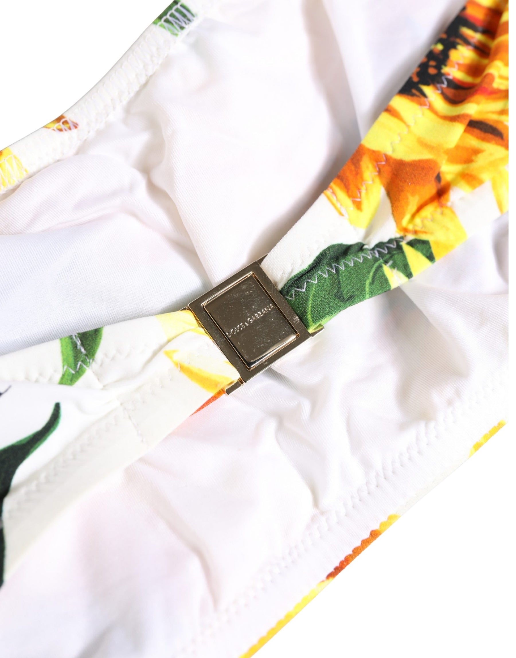 Dolce & Gabbana Multicolor Sunflower Print Bandeau Top Swimwear | Regal Royce