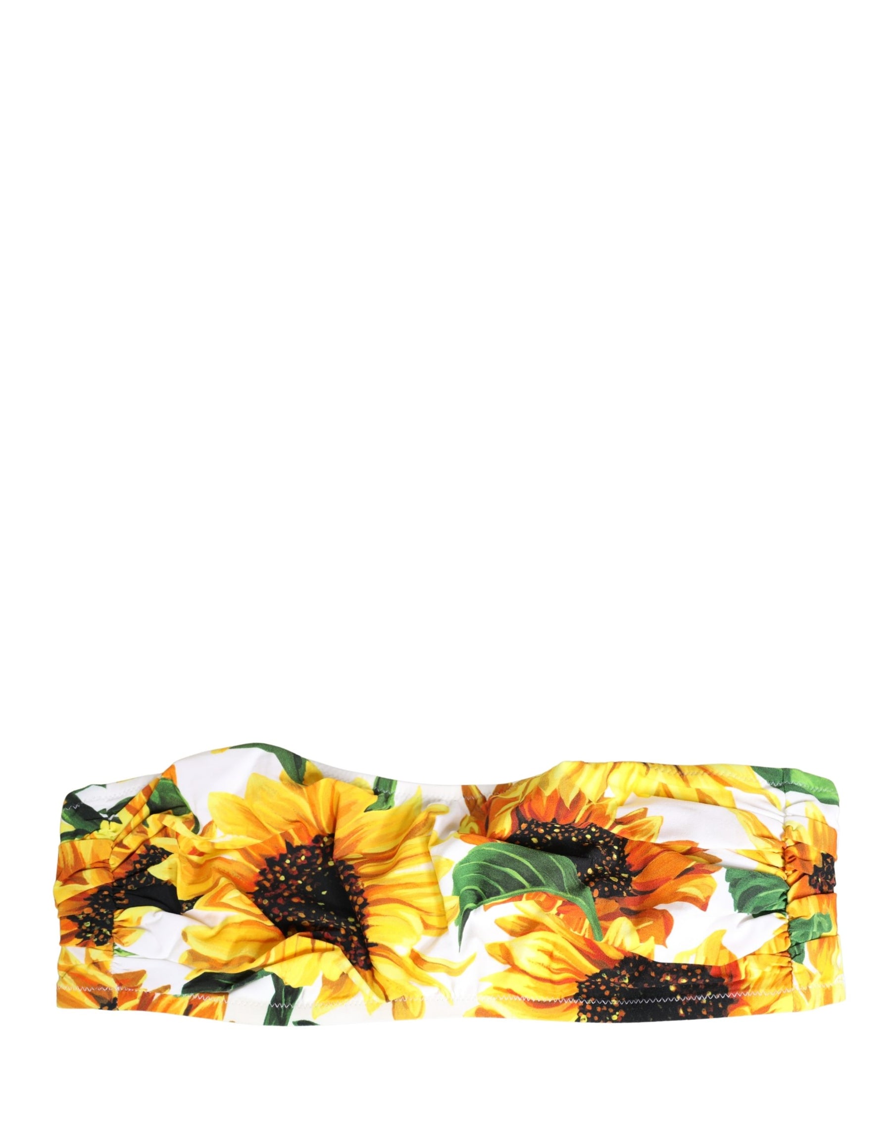 Dolce & Gabbana Multicolor Sunflower Print Bandeau Top Swimwear | Regal Royce