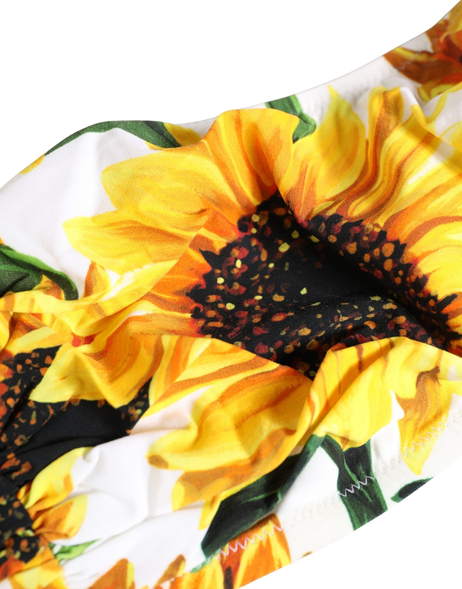Dolce & Gabbana Multicolor Sunflower Print Bandeau Top Swimwear | Regal Royce