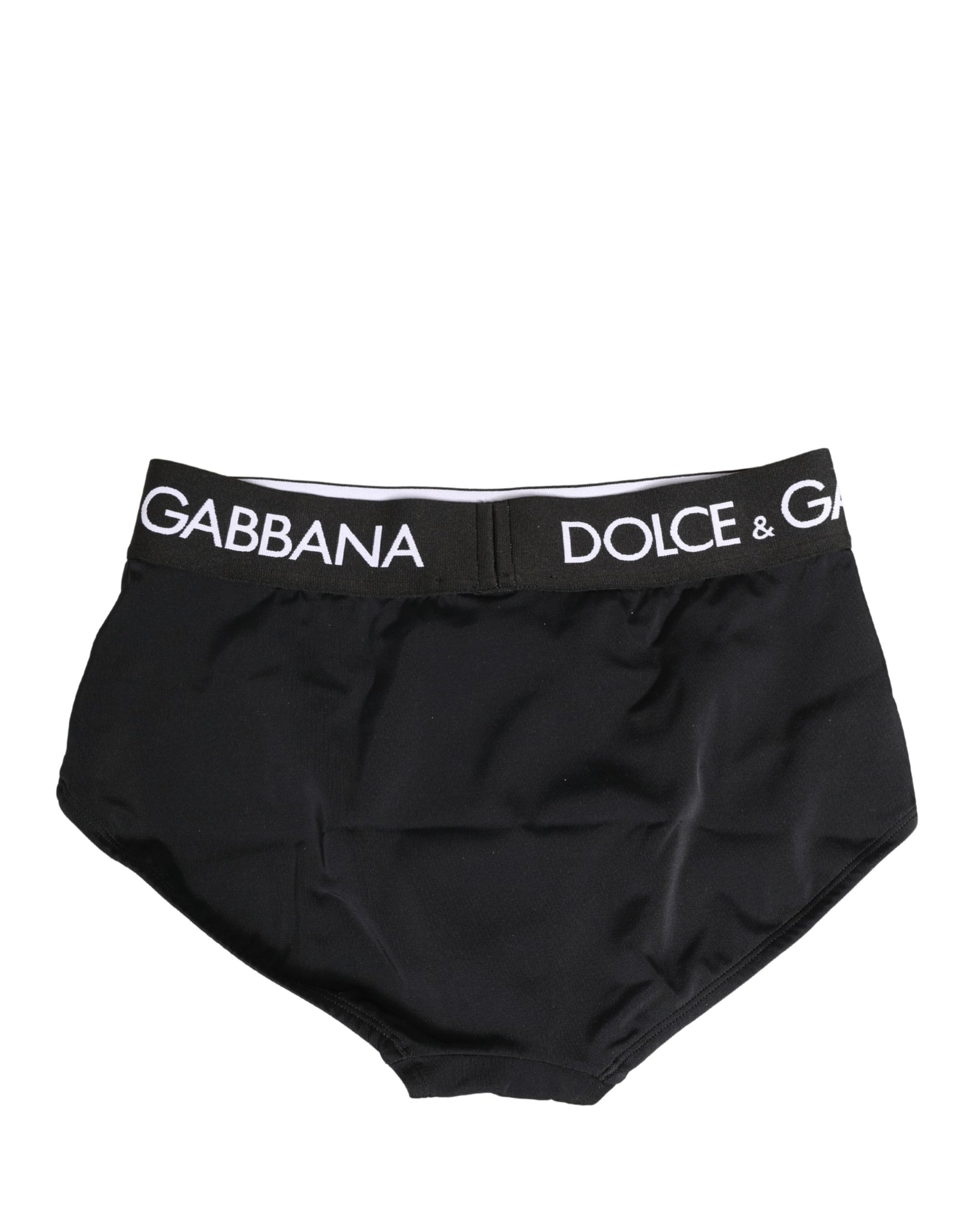Dolce & Gabbana Black Logo Waistband Coulotte Panty Underwear | Regal Royce