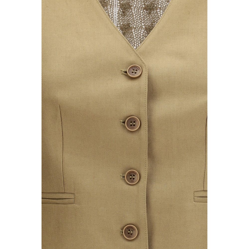 Max Mara Beige Linen Waistcoat | Regal Royce