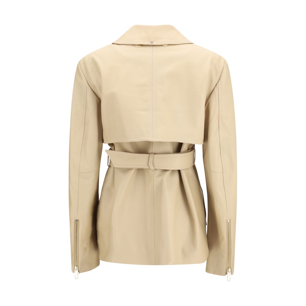 Max Mara Beige Lamb Ovis Aries Aries Leather Jacket | Regal Royce