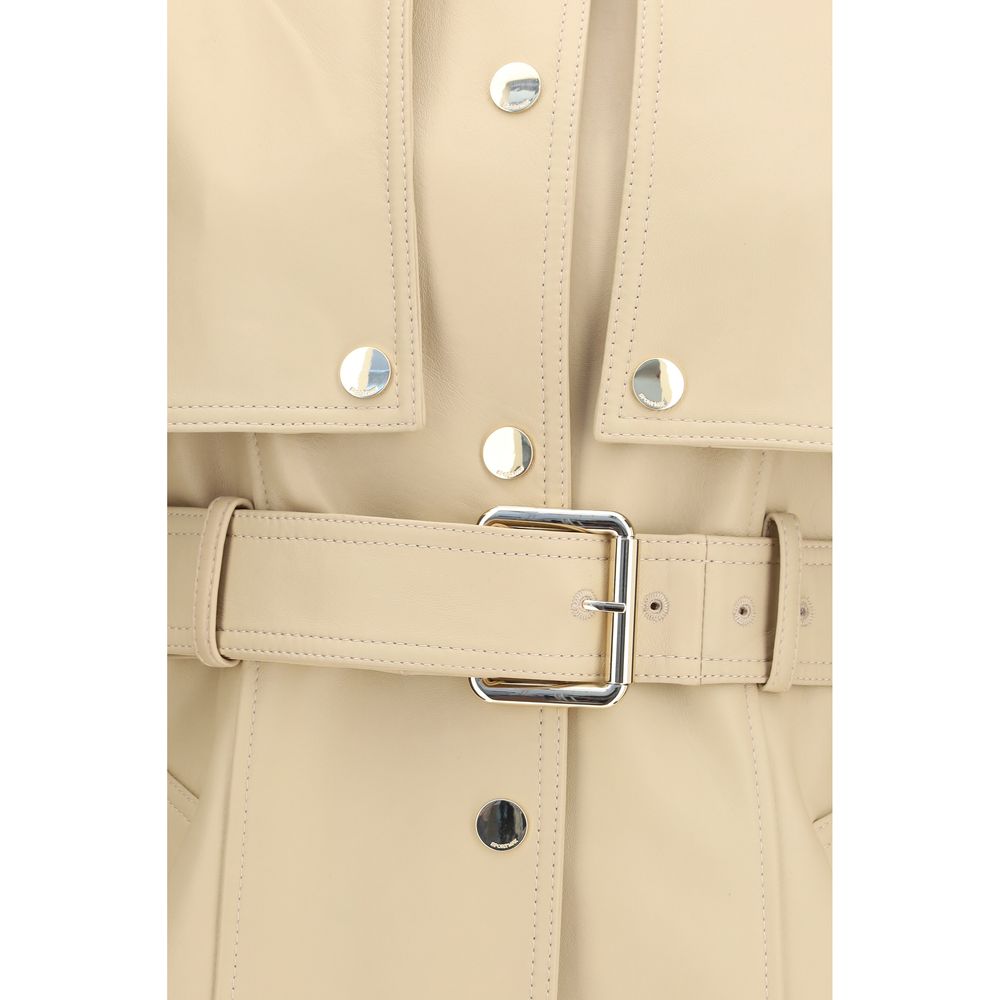 Max Mara Beige Lamb Ovis Aries Aries Leather Jacket | Regal Royce