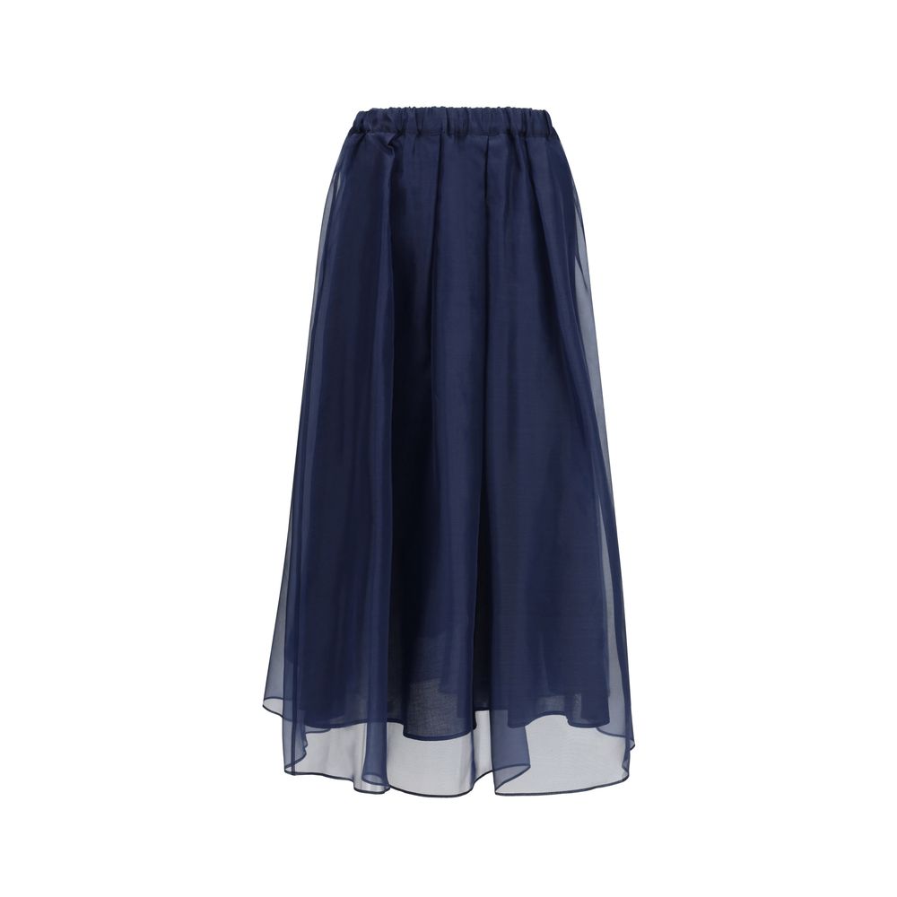 Max Mara Blue Cotton Long Skirt | Regal Royce