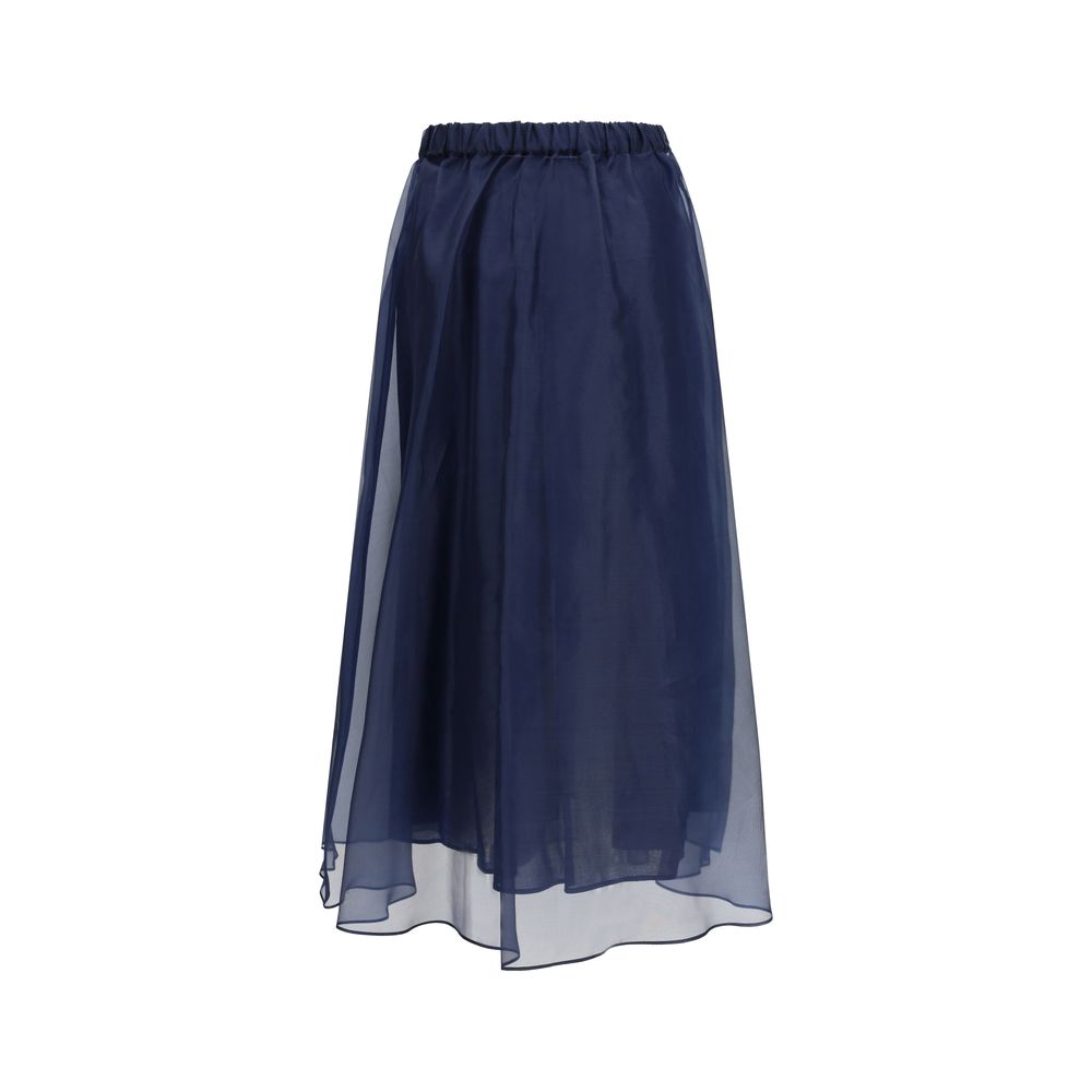 Max Mara Blue Cotton Long Skirt | Regal Royce