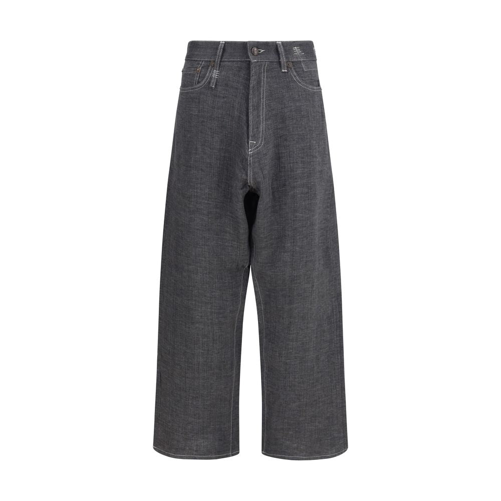 R13 Gray Linen Relaxed Fit Jeans | Regal Royce