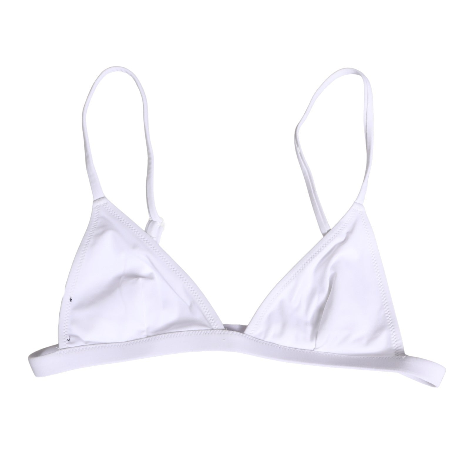 Dolce & Gabbana White Nylon Triangle Beachwear Bikini Top Swimwear | Regal Royce