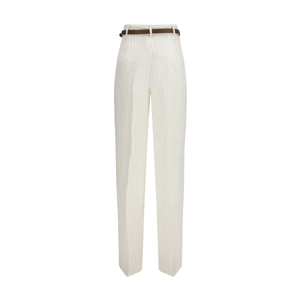 Max Mara Beige Linen Casual Pants | Regal Royce