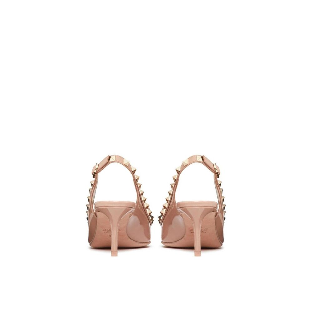 Valentino Garavani Beige Calfskin Mid Heel Pumps | Regal Royce