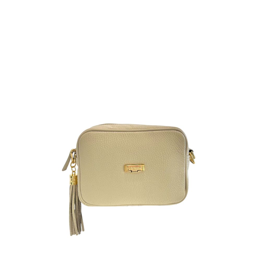 Baldinini Trend Beige Cowhide Leather Women Crossbody Bag | Regal Royce