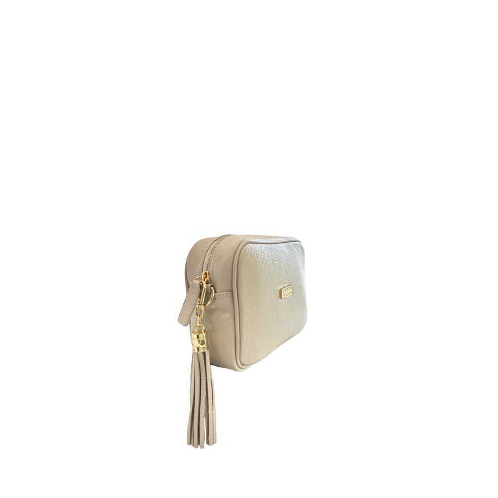 Baldinini Trend Beige Cowhide Leather Women Crossbody Bag | Regal Royce