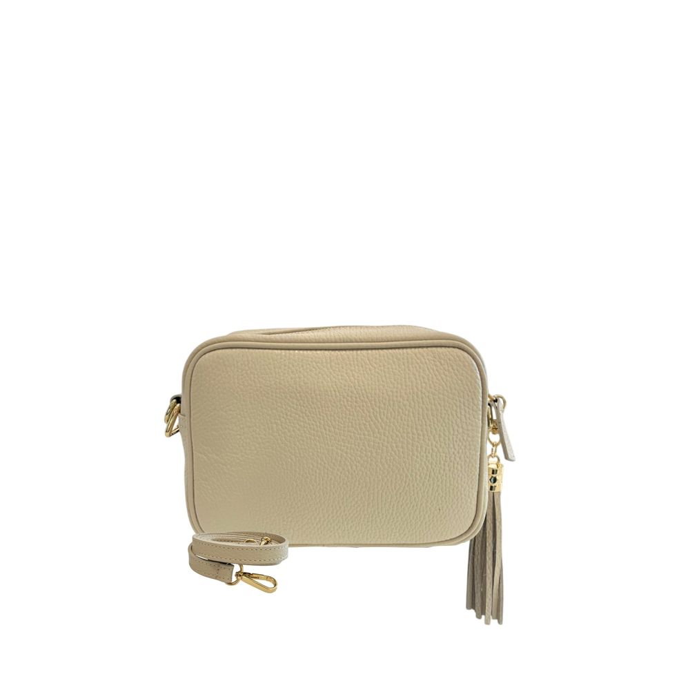 Baldinini Trend Beige Cowhide Leather Women Crossbody Bag | Regal Royce