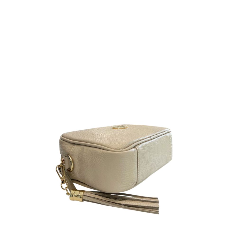 Baldinini Trend Beige Cowhide Leather Women Crossbody Bag | Regal Royce