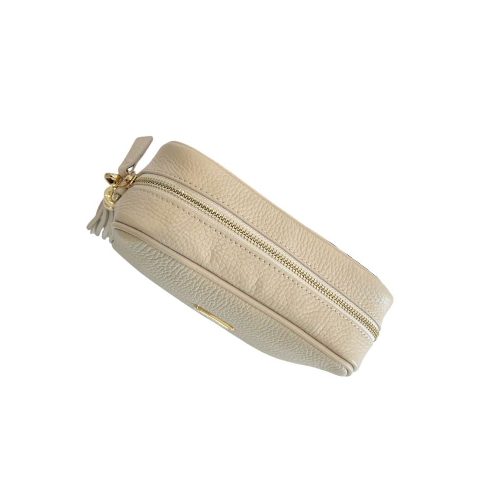 Baldinini Trend Beige Cowhide Leather Women Crossbody Bag | Regal Royce