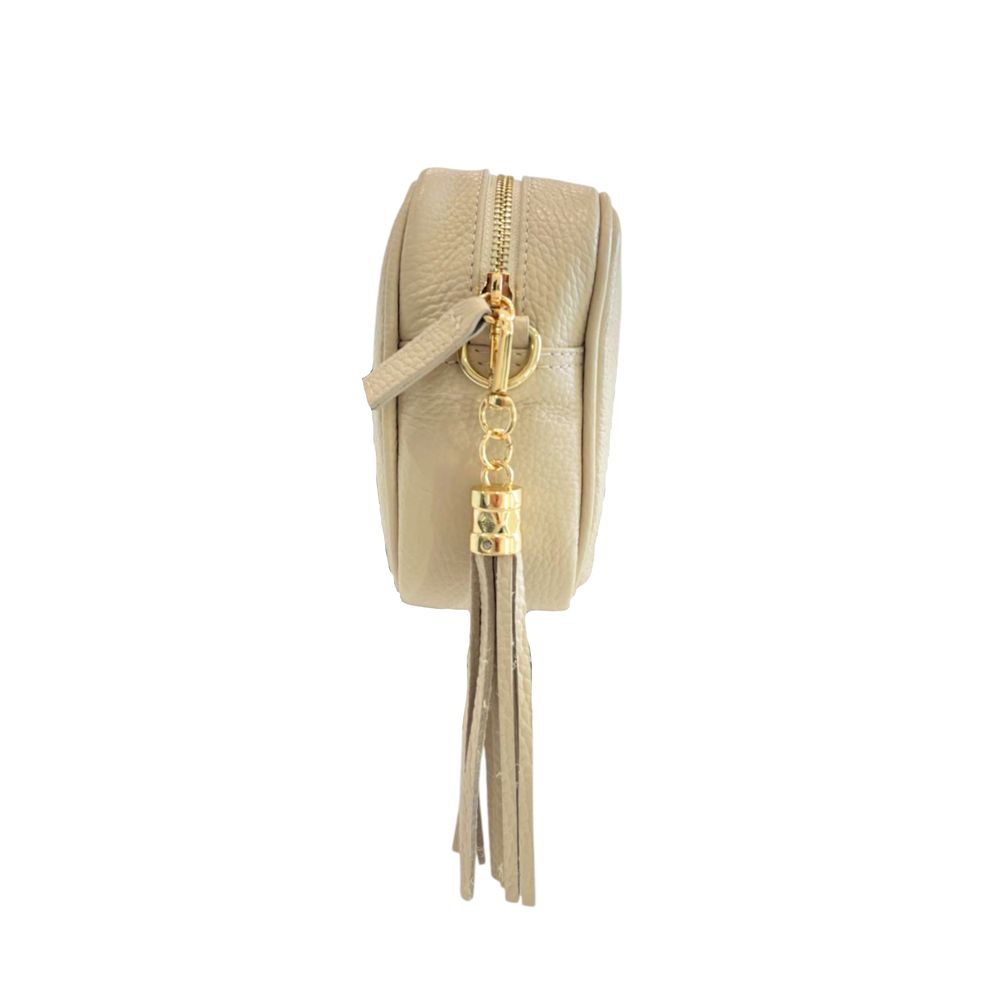Baldinini Trend Beige Cowhide Leather Women Crossbody Bag | Regal Royce