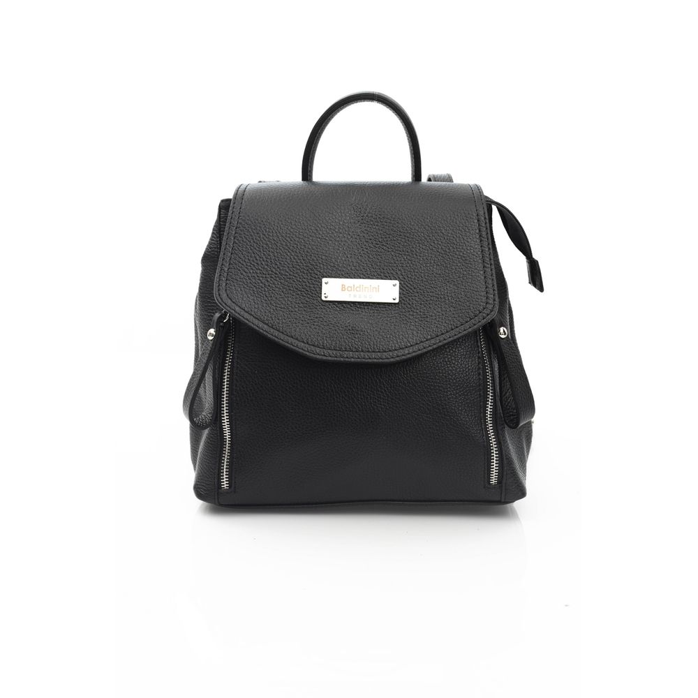 Baldinini Trend Black Leather Women Backpack | Regal Royce