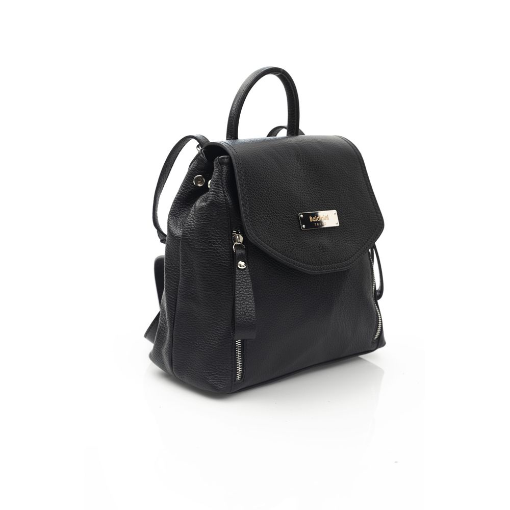 Baldinini Trend Black Leather Women Backpack | Regal Royce