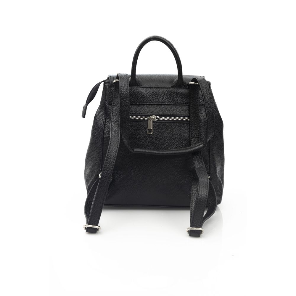 Baldinini Trend Black Leather Women Backpack | Regal Royce