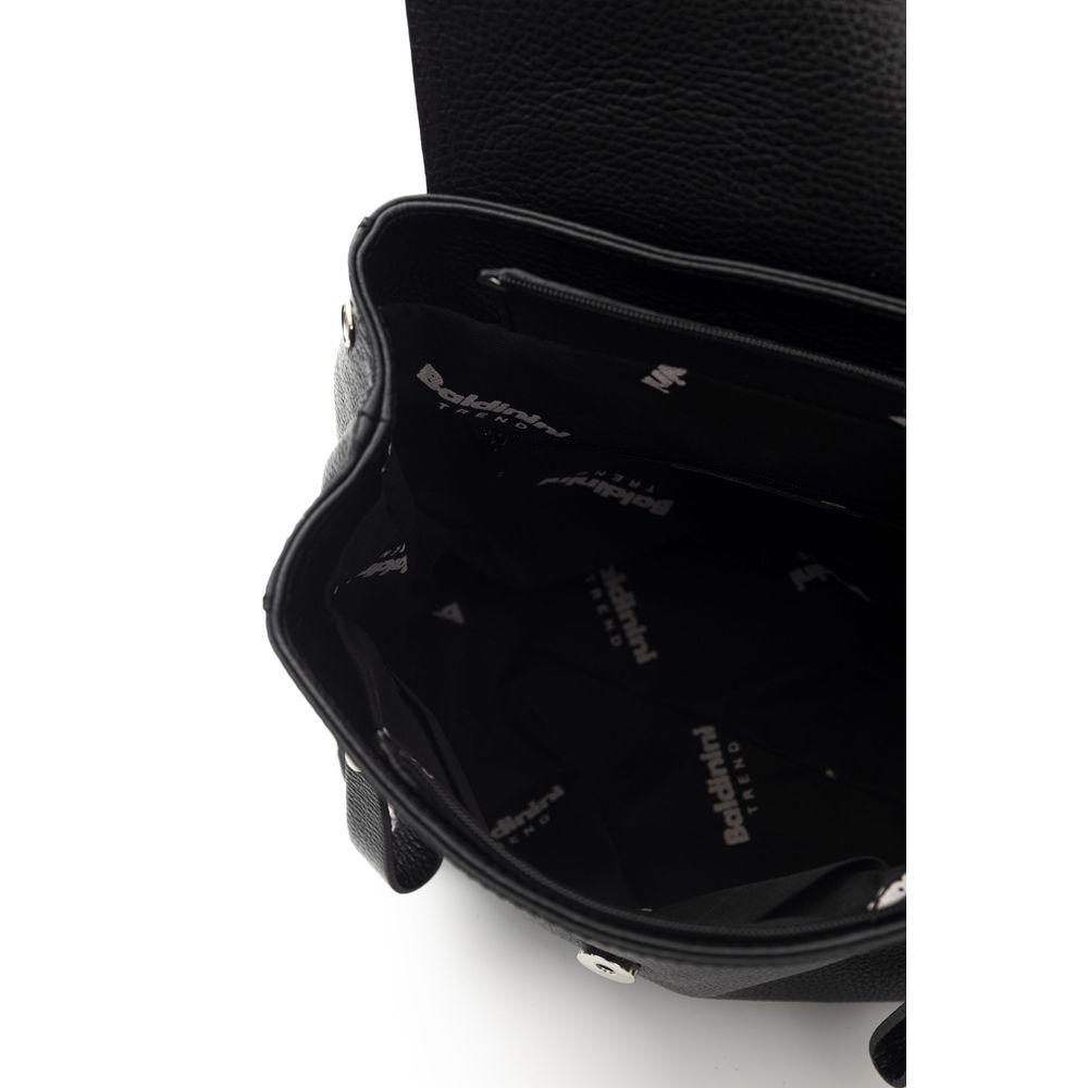 Baldinini Trend Black Leather Women Backpack | Regal Royce