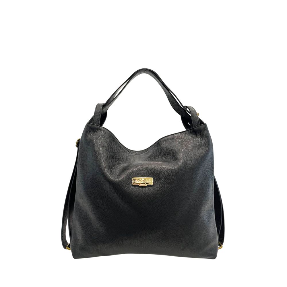Baldinini Trend Black Leather Women Backpack | Regal Royce