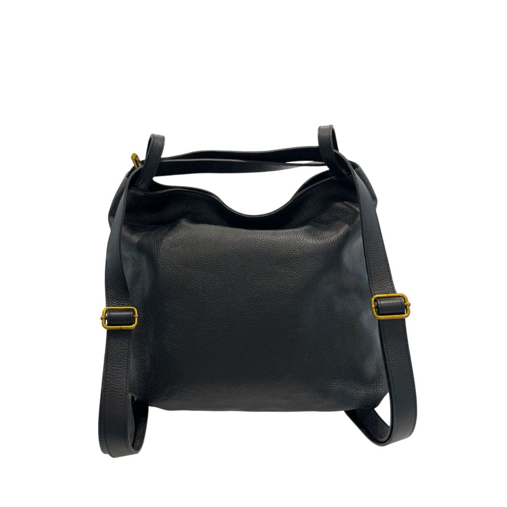 Baldinini Trend Black Leather Women Backpack | Regal Royce