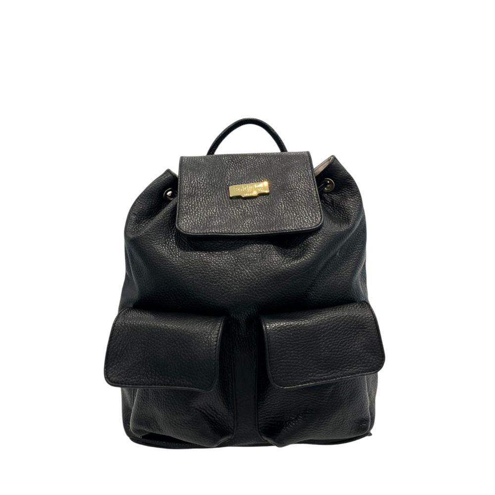 Baldinini Trend Black Leather Women Backpack | Regal Royce