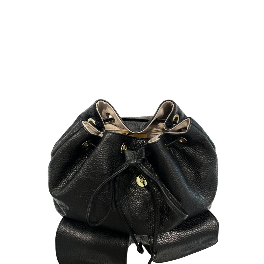 Baldinini Trend Black Leather Women Backpack | Regal Royce